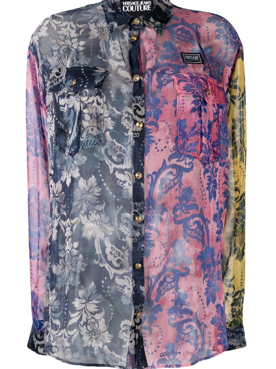 Cheap Jeans Versace Couture panelled Tapestry shirt Couture Women 0814